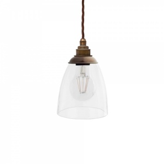 Dickens Clear Glass Pendant Light with Oxford Cap
